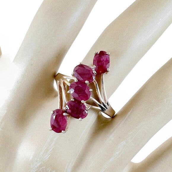 Ruby Ring, Sterling Silver, Rose Gold, STS, Chuck Clemency, Designer, Red Stone - Picture 1 of 5